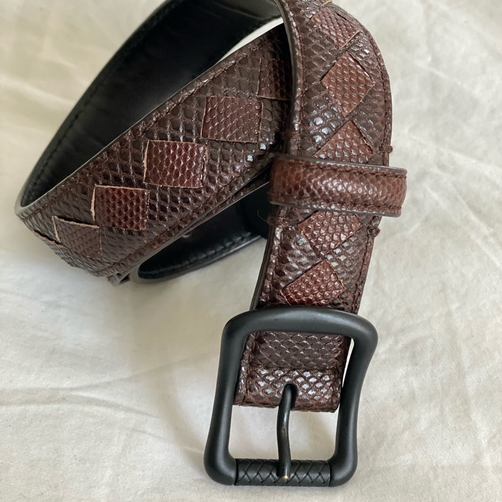 Bottega Veneta Brown Python Skin Belt